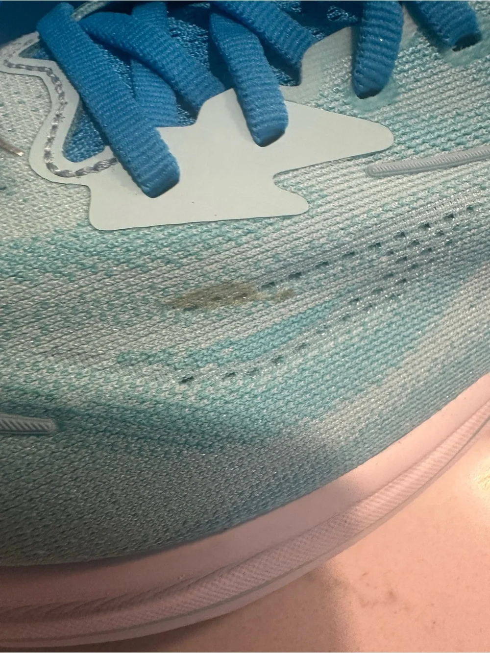 Hoka Women's Running Shoes in Aqua Blue and White